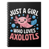 Axolotl Kawaii Just A Girl Liebe Axolotls Notizblock (Vorderseite)