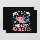 Axolotl Kawaii Just A Girl Liebe Axolotls Postkarte (Vorne/Hinten)