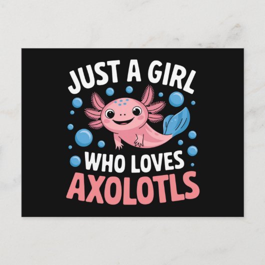 Axolotl Kawaii Just A Girl Liebe Axolotls Postkarte (Vorderseite)