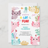 Axolotl kids birthday Invitation Einladung (Vorderseite)