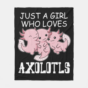 Axolotl Kids Kawaii Axolotl Gift Girls Axolotl Fleecedecke