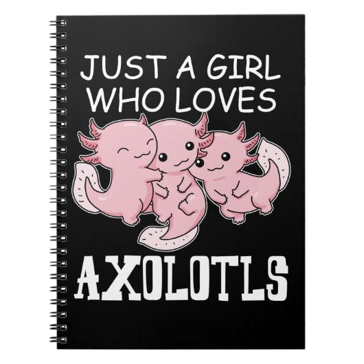 Axolotl Kids Kawaii Axolotl Gift Girls Axolotl Notizblock (Vorderseite)