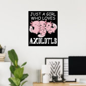 Axolotl Kids Kawaii Axolotl Gift Girls Axolotl Poster (Heimbüro)