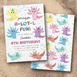 Axolotl Kids Niedlich Salamander Geburtstagsparty Einladung