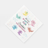 Axolotl Kids Niedlich Salamander Geburtstagsparty Serviette (Ecke)