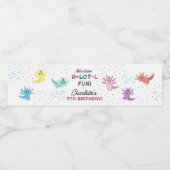 Axolotl Kids Niedlich Salamander Geburtstagsparty Wasserflaschenetikett (Einzelnes Label)