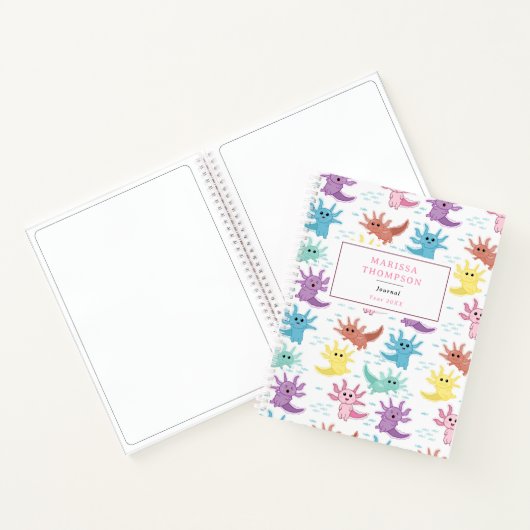 Axolotl Kids Niedlich Salamander Kids Sketchbook Notizblock (Innenseite)