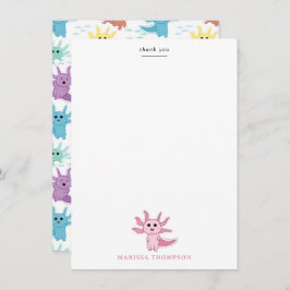 Axolotl Kids Niedlich Salamander Kinder Mädchen Dankeskarte