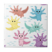Axolotl Kids Niedlich Salamander Kinder Schlafzimm Fliese (Vorderseite)