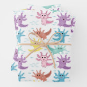 Axolotl Kids Niedlich Salamander Muster Geschenkpapier Set (Beispiel)