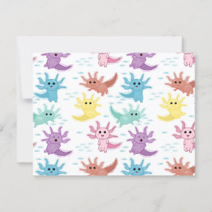 Axolotl Kids Niedlich Salamander Muster Postkarte