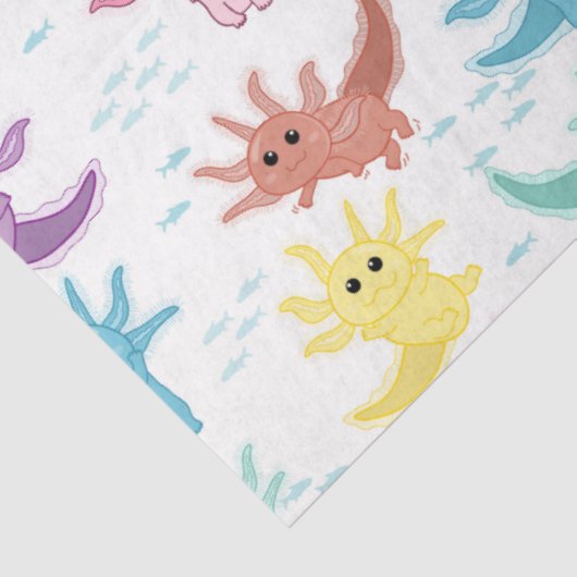 Axolotl Kids Niedlich Salamander Muster Seidenpapier (Ausschnitt)