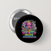Axolotl-König 2026 Globale Fußball-Landmarks-Straß Button (Vorne & Hinten)