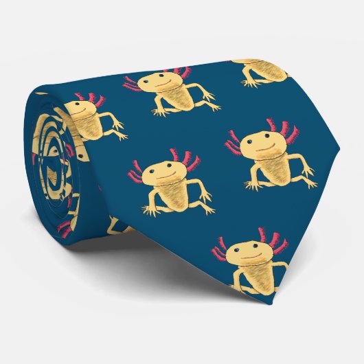 Axolotl Krawatte (Gerollt)