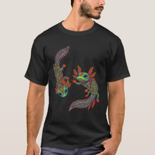 Axolotl Kunst Mexiko Azteke Mexikanisch Amphibie S T-Shirt