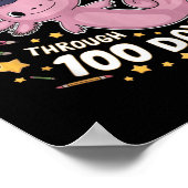 Axolotl Learning through 100 Days Smarter Graduati Poster (Ecke)