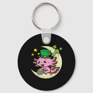Axolotl Leprechaun Hat St Patricks Day Kleeblatt C Schlüsselanhänger