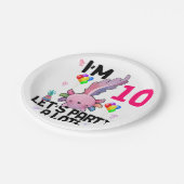 Axolotl Let's Party Alot Amphibien Salamander Pappteller (Schrägansicht)