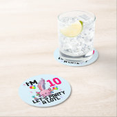 Axolotl Let's Party Alot Amphibien Salamander Runder Pappuntersetzer (Vor Ort)