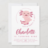 Axolotl Let's Party Alotl Birthday Party Einladung (Vorderseite)