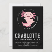 Axolotl Let's Party Alotl Birthday Party Einladung (Vorderseite)