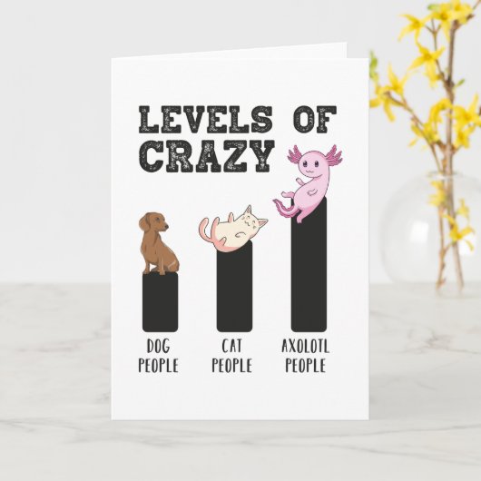 Axolotl Levels Crazy Funny Funny Animals Gift Karte (Gelbe Blume)