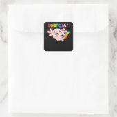 Axolotl - LGBT-Flag mit Regenbogenfarben Quadratischer Aufkleber (Tasche)