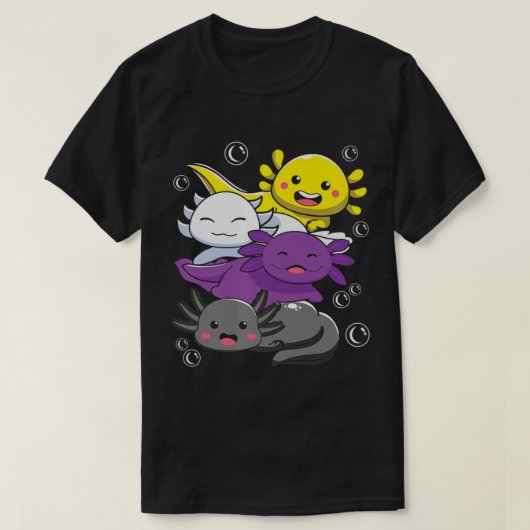 Axolotl LGBTQ Non Binary Kawa T-Shirt (Design vorne)