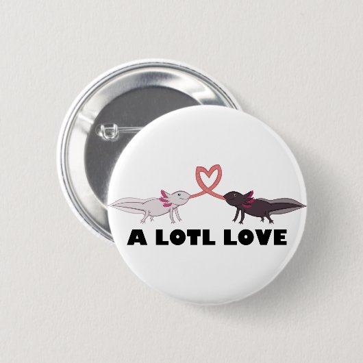 Axolotl-Liebe Button (Vorne & Hinten)