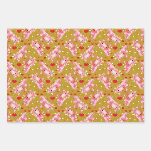 Axolotl-Liebe Geschenkpapier Set (Vorderseite 3)