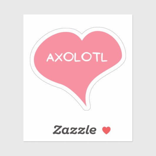 AXOLOTL Liebe Herz Vinyl Sticker (Blatt)