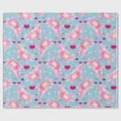 Axolotl-Liebe pink Geschenkpapier (Flach)