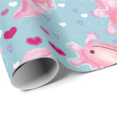 Axolotl-Liebe pink Geschenkpapier (Rolleneckpunkt)