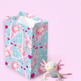 Axolotl-Liebe pink Mittlere Geschenktüte