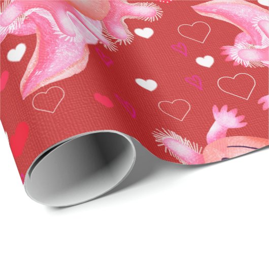 Axolotl Liebe Red Geschenkpapier (Rolleneckpunkt)