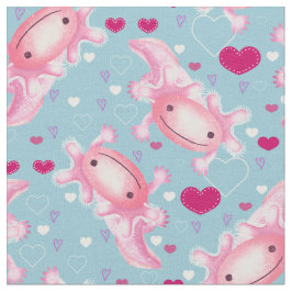 Axolotl-Liebe rosa und blau Stoff