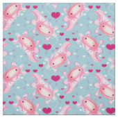 Axolotl-Liebe rosa und blau Stoff (Muster)
