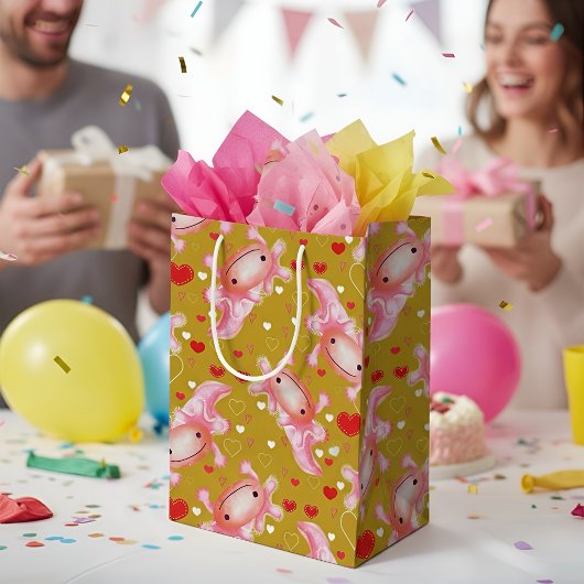 Axolotl-Liebe-Senf Mittlere Geschenktüte