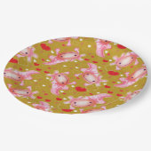 Axolotl-Liebe-Senf Pappteller (Schrägansicht)