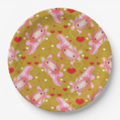 Axolotl-Liebe-Senf Pappteller (Vorderseite)