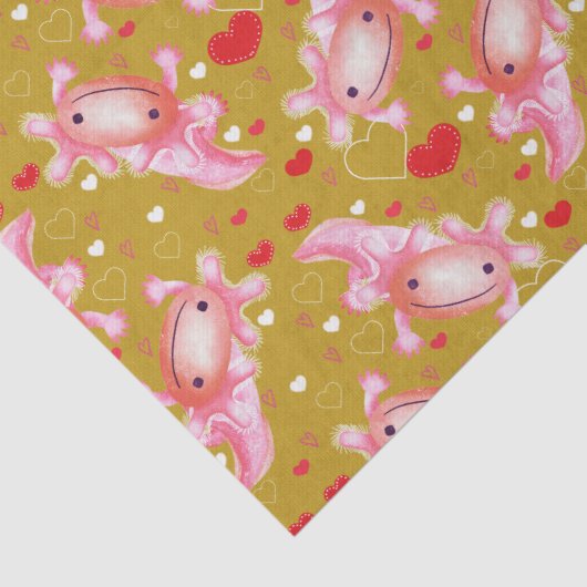 Axolotl-Liebe-Senf Seidenpapier (Detail)