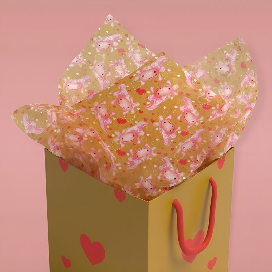 Axolotl-Liebe-Senf Seidenpapier