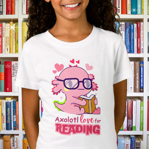 Axolotl-Liebe zum Lesen von Adorable Kid's T-Shirt