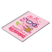 Axolotl-Liebe zum Lesen von Niedlichem Rosa Notizblock (Linke Seite)