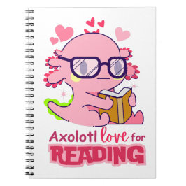 Axolotl-Liebe zum Lesen von Niedlichem Weiß Notizblock