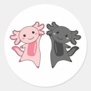 Axolotl liebt Niedliche Tiere für Kinder Pink Clas Runder Aufkleber