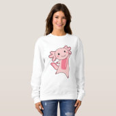 Axolotl liebt Niedliche Tiere für Kinder Rosa Sweatshirt (Vorne ganz)