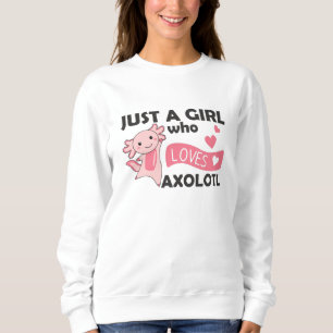 Axolotl liebt Niedliche Tiere für Mädchen Sweatshirt