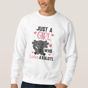 Axolotl liebt süße Tiere für Mädchen rosa Sweatshirt