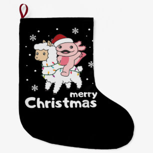 Axolotl Llama Alpaca Frohe Weihnachtstiere Großer Weihnachtsstrumpf
